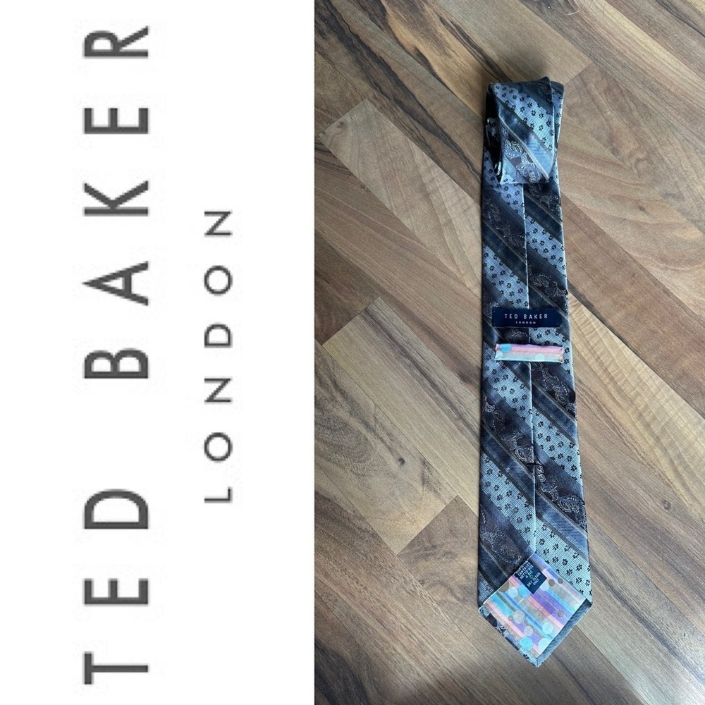Ted Baker 100% silk earth tone tie